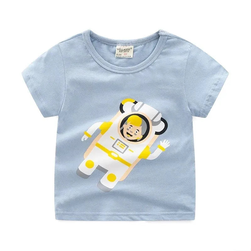 Children's summer cartoon print T-shirt