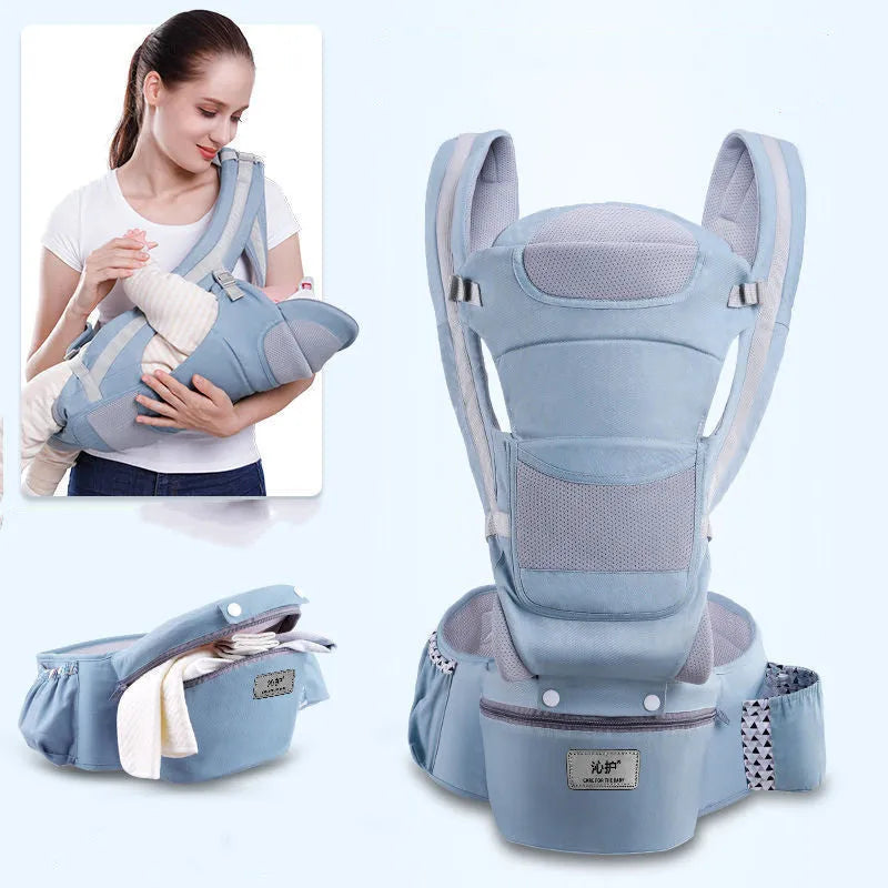 Portabebés ergonómico, asiento de cadera para bebé, portabebés 3 en 1, frontal, ergonómico, canguro, portabebés