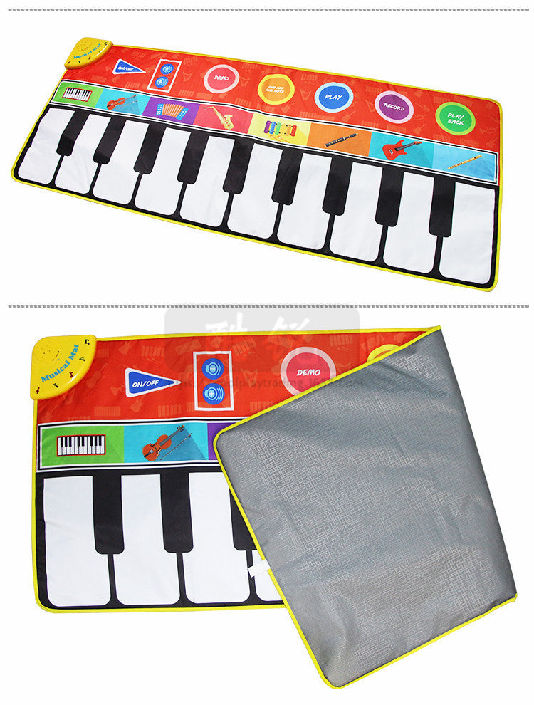 148 * 60cm children''s super large piano music blanket baby dance blanket music carpet piano game mat cross border