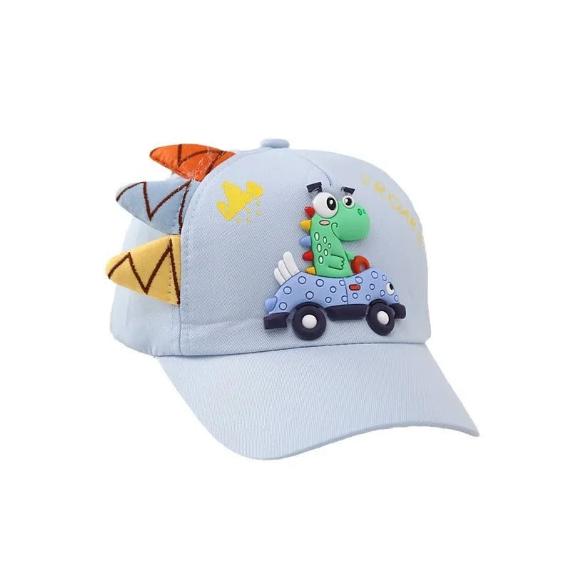 Dinosaur Car Peaked Cap Korean Style Boys And Girls Embroidery