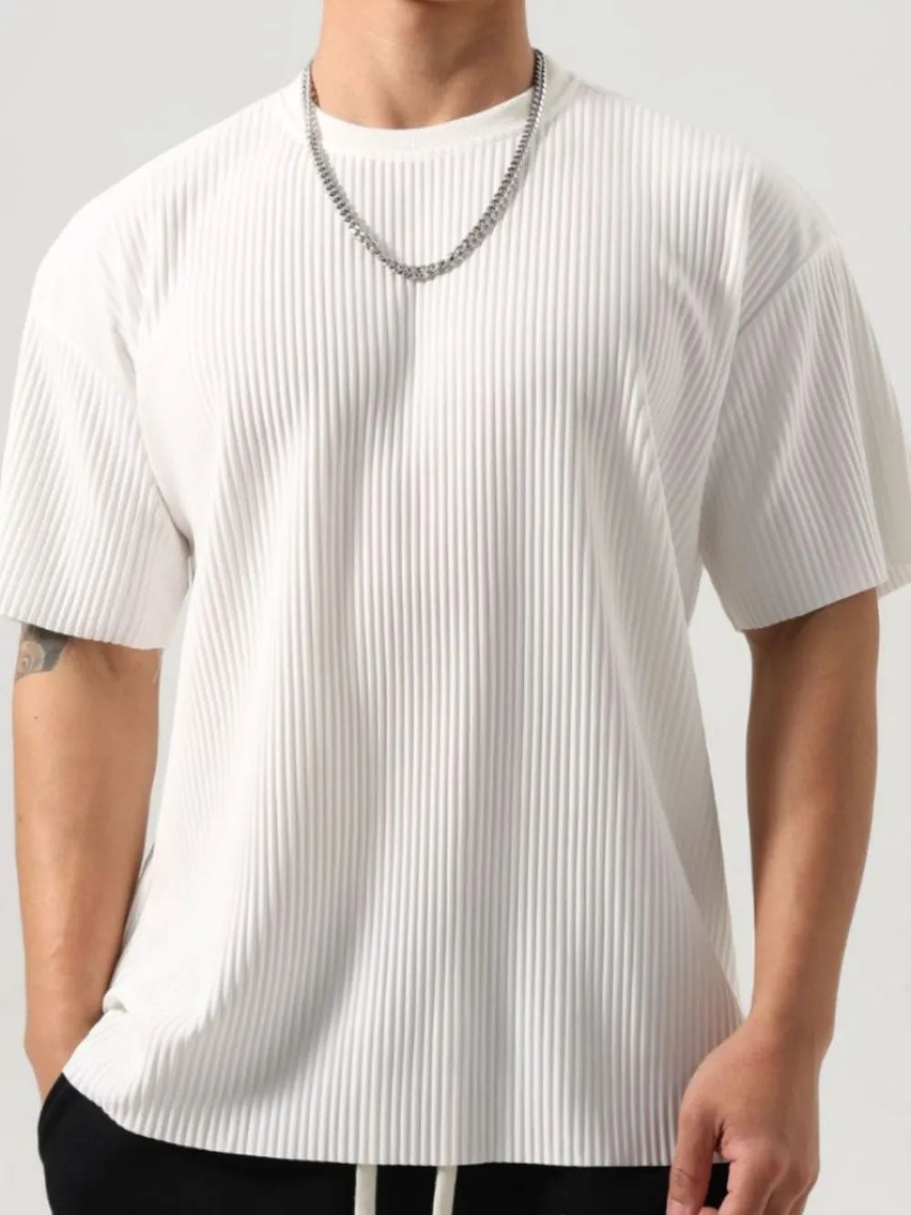 Men's Plus Size Round Neck Half Sleeve T-Shirt - Enfance-Heureuse