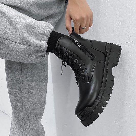 Hong Kong Style Low-top Leather Shoes Youth Casual Shoes Martin Boots - Enfance-Heureuse