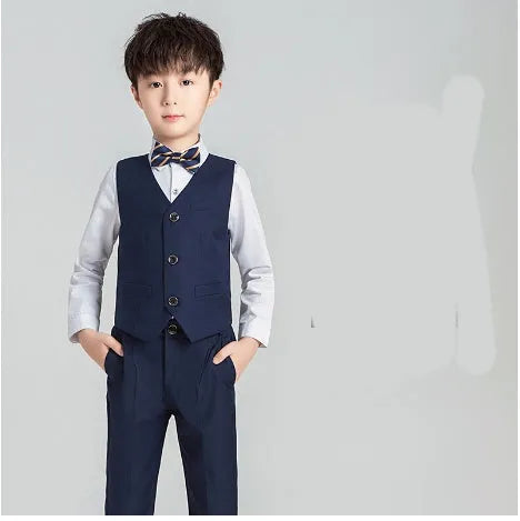 Children's Suit Boys Solid Color Flower Girl Dress Catwalk Performance Clothing