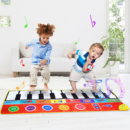 148 * 60cm children''s super large piano music blanket baby dance blanket music carpet piano game mat cross border