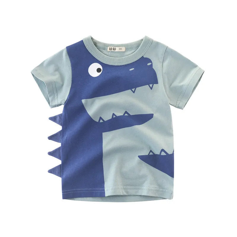 Boys' Short Sleeved Round Neck Baby Clothes