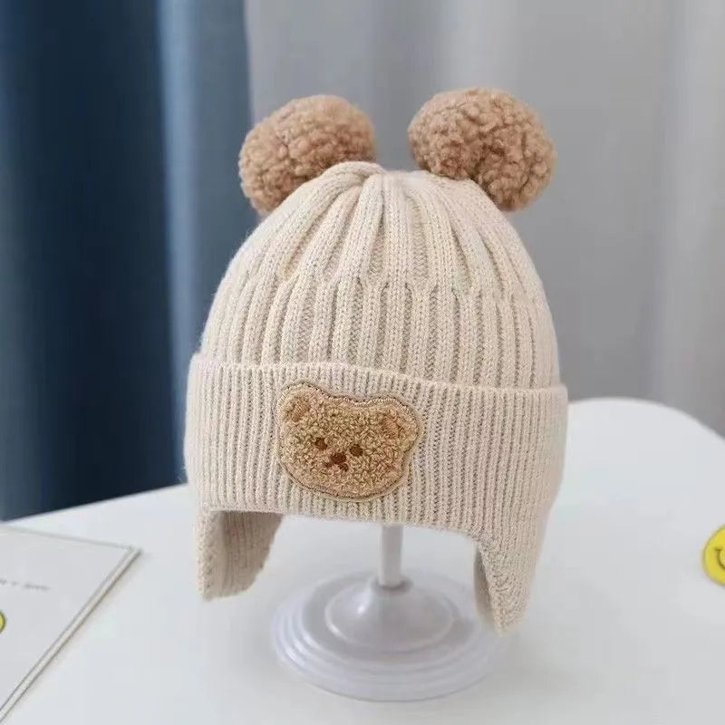 Gorro para niños Otoño e Invierno Gorro con Mangas para niñas Estilo Coreano