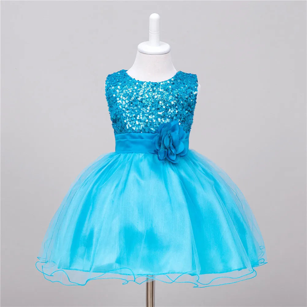 Baby Sequin Dress Flower Girl Wedding Princess Dress