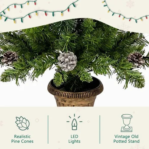 Pre-lit Christmas Tree Artificial Christmas 4-piece Set - Enfance-Heureuse