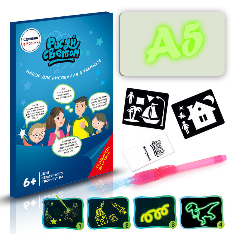 Educational Toy Drawing Pad 3D Magic 8 Light Effects Puzzle Board Sketchpad - Enfance-Heureuse