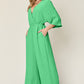 Double Take Full Size Surplice Wide Leg Jumpsuit with Pockets - Enfance-Heureuse