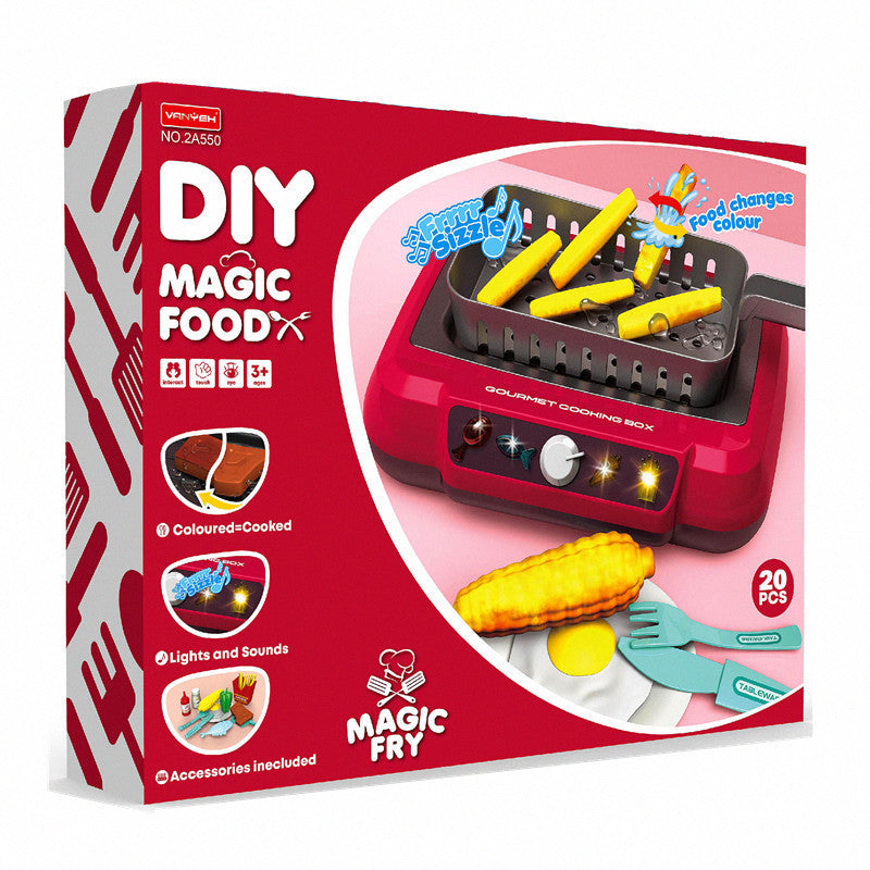 Induction Kitchen Cooking Toys Diy Children's Play House Toy Food Recognize Change Color Toys Kids Gifts - Enfance-Heureuse