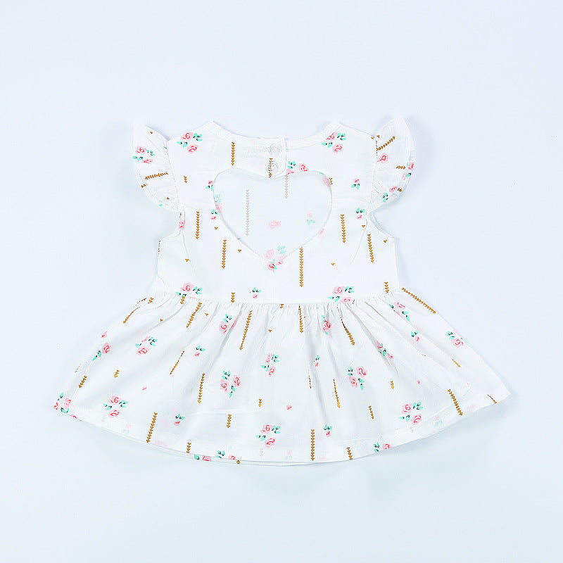 Baby Love Lvkong vestido femenino bebé manga mosca vestido estampado de flores algodón niños nueva ropa para niños