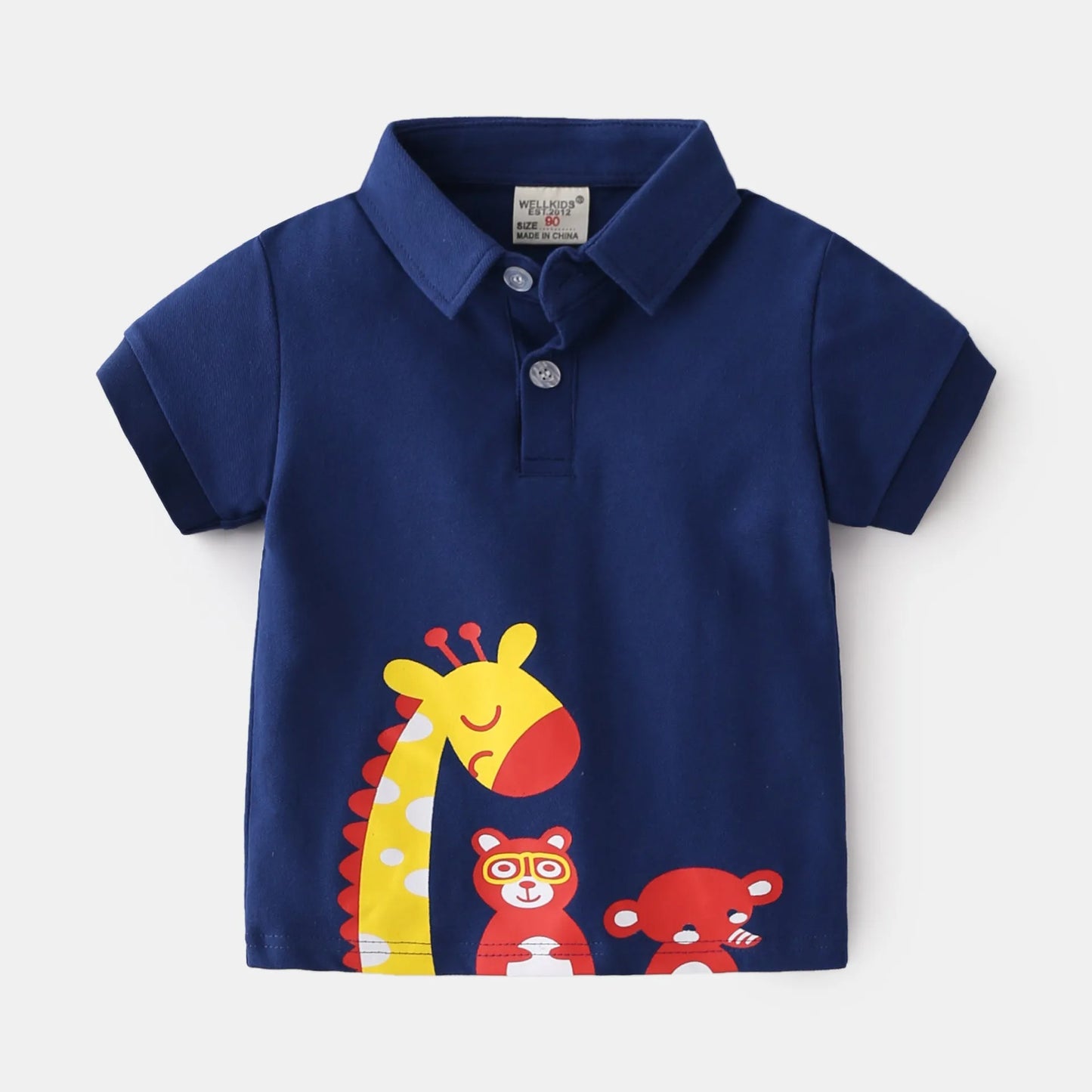 Unhooded Casual Cute Cartoon Animal Boy T Shirt