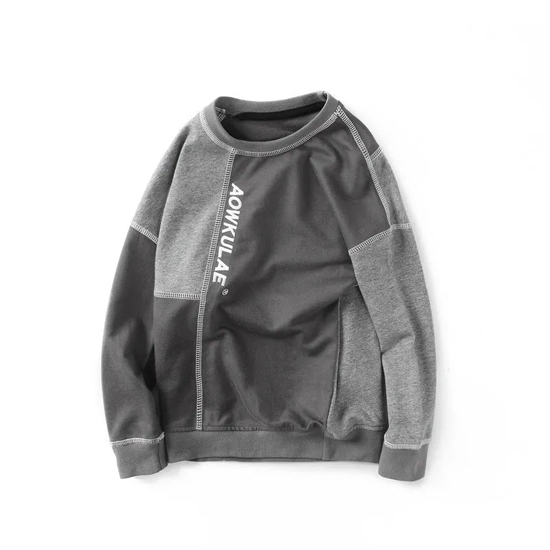 Contrasting stitching pullover boys sweater