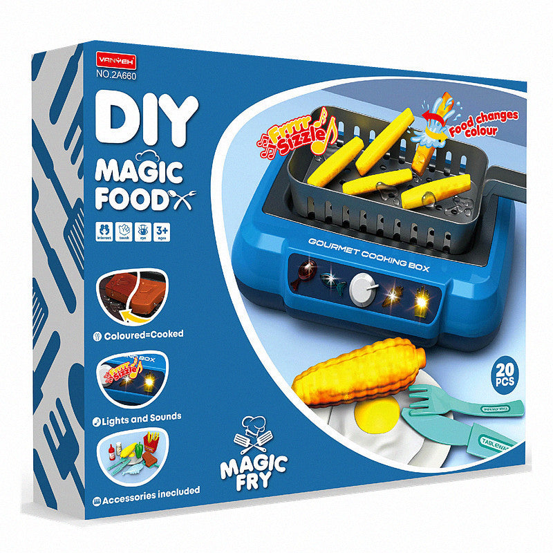 Induction Kitchen Cooking Toys Diy Children's Play House Toy Food Recognize Change Color Toys Kids Gifts - Enfance-Heureuse