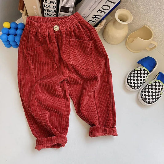 Children's Trousers Autumn And Winter Cotton Corduroy Trousers - Enfance-Heureuse