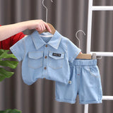 Lapel Short Sleeve Suit Children's Clothing Casual - Enfance-Heureuse