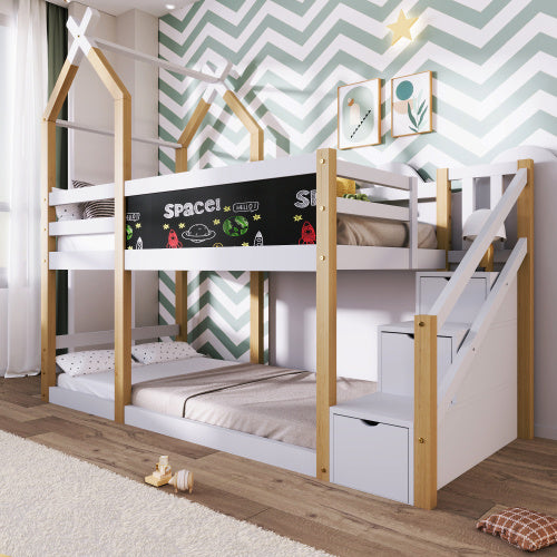 Kinderhochbett In Massivholz - Enfance-Heureuse