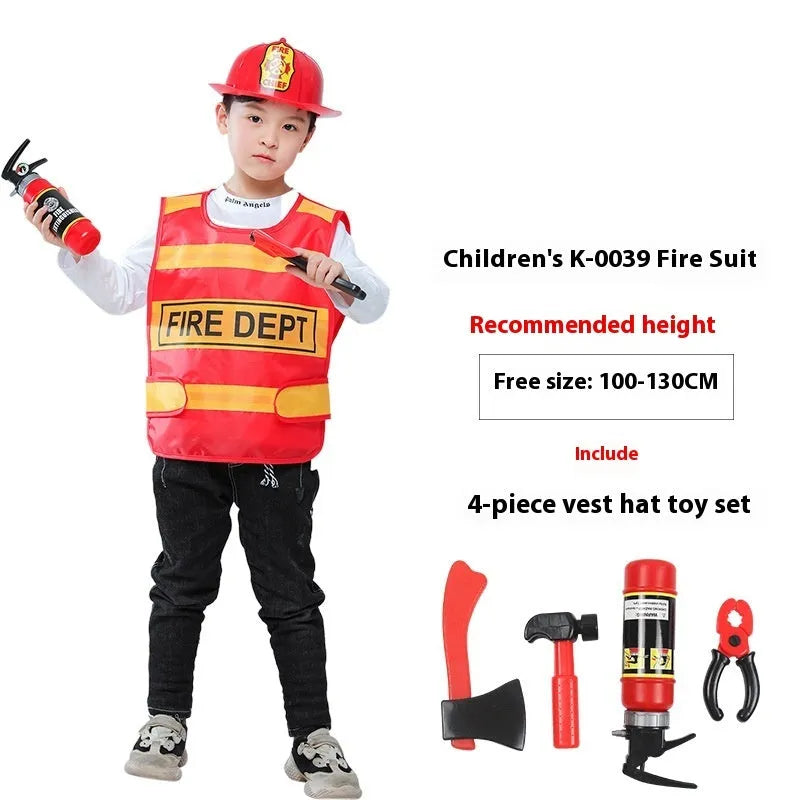 Children's Performance Wear Firefighter Worker Professional Role Play