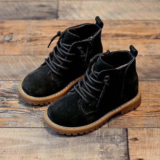 Boys Single Boots Boots Children Martin Boots Black Army Boots Summer High Boots Big Boys - Enfance-Heureuse