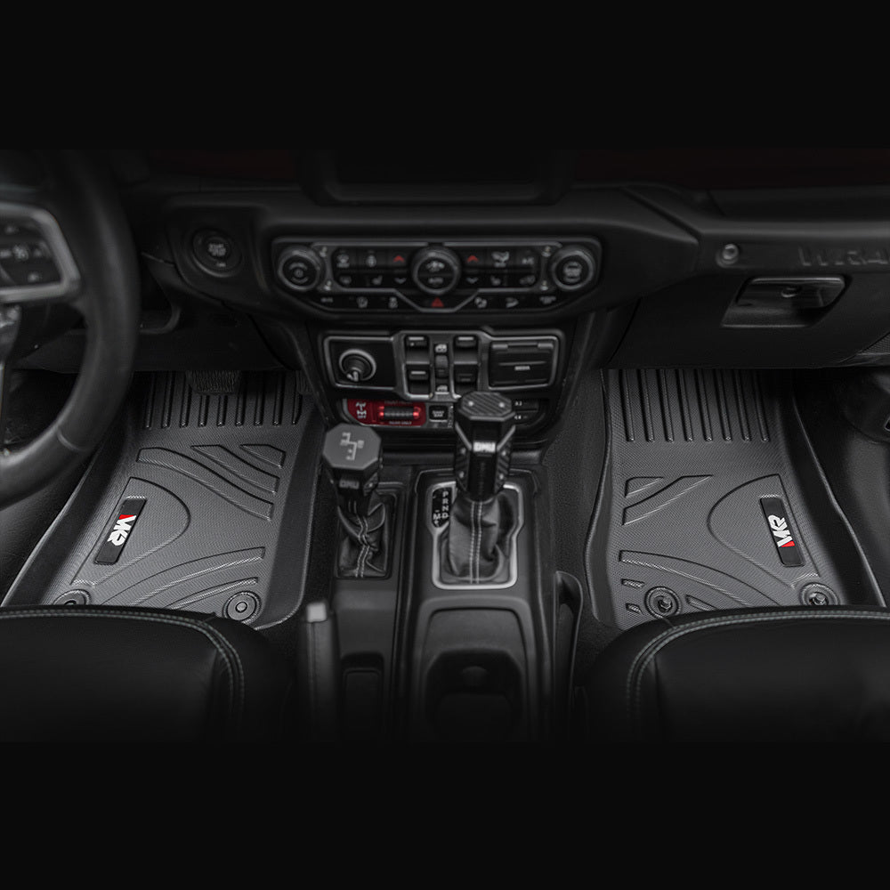 Car Floor Mats For J EEP Wrangler JL 2018 4 Doors Model, Waterproof And Stain-resistant TPE,Black 3 PCS. - Not Fit For Jeep Wrangler JK Or 4XE - Enfance-Heureuse