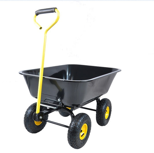 Folding Car Steel Frame Dump Truck 10 Inch Inflatable Tires Black - Enfance-Heureuse
