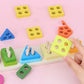 Geometric Shape Five Sets Of Column Building Blocks Early Education Intellectual Development Toys - Enfance-Heureuse