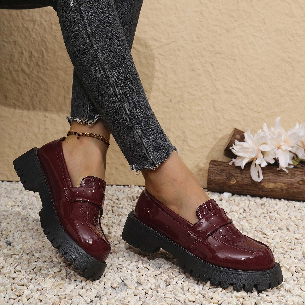 Plus Size Women's Shoes British Style Vintage Leather Shoes - Enfance-Heureuse
