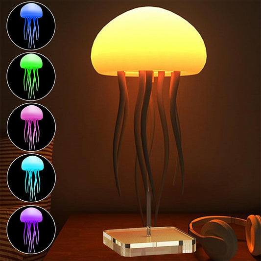 Jellyfish Mood Lamp LED Jellyfish Night Light Portable Jellyfish Lamp Jellyfish Decorations Smart Table Lamp For Bedside Desk - Enfance-Heureuse
