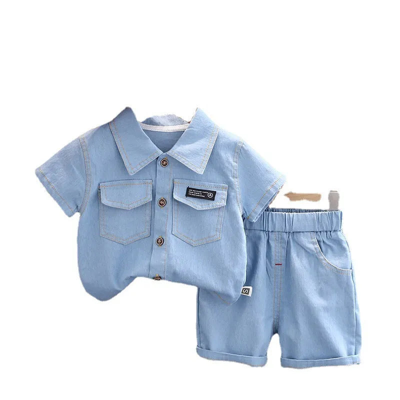 Lapel Short Sleeve Suit Children's Clothing Casual