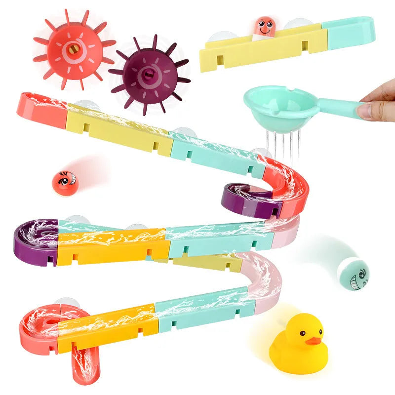 Enfants Jouets Pour le Bain Mur Ventouse Marbre Course Courent Piste Salle De Bains Baignoire Bébé Jouer Jeux D'eau Jouet Kit pour Enfants