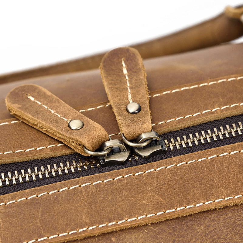 Crazy horse leather large capacity luggage bag - Enfance-Heureuse