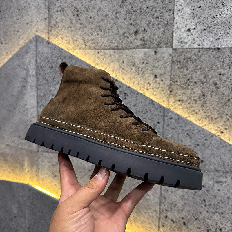 Suede Martin Boots Fleece-lined Warm Slugged Bottom Casual Shoes