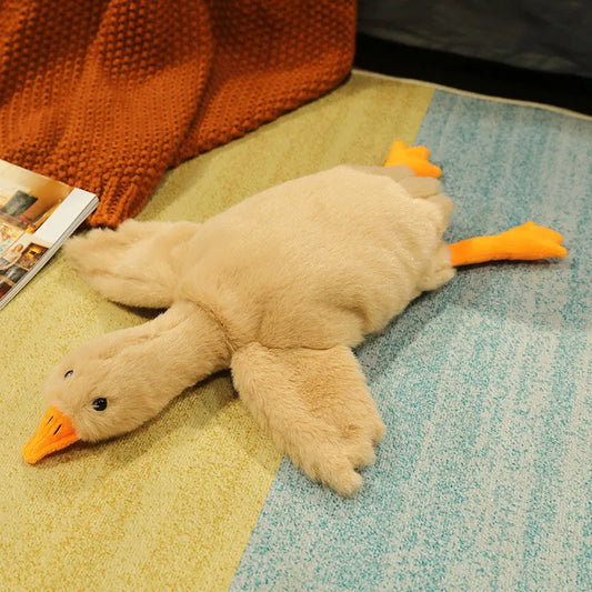 Grand oreiller de poupée d'oie blanche dormir en peluche - Enfance-Heureuse