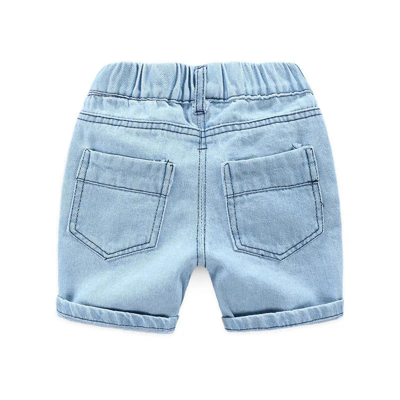 Shorts de plage en jeans déchirés pour garçons