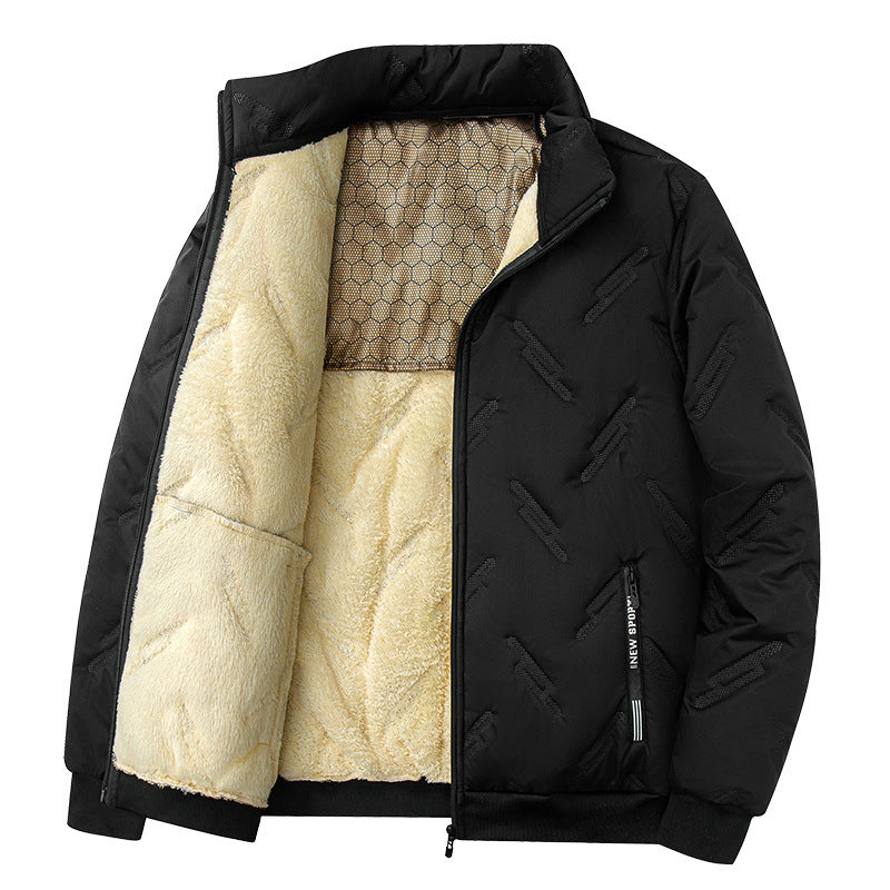 New Graphene-design Cotton Coat Winter Warm Thickened Fleece Jacket Fashion Casual Mens Clothing - Enfance-Heureuse