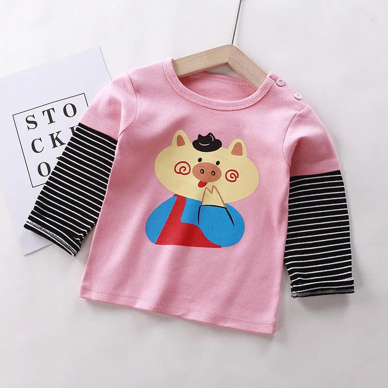 Children's Long-sleeved T-shirt Cotton Single Top