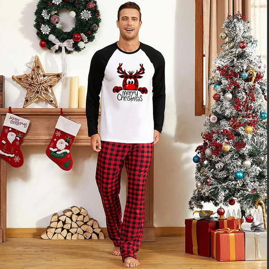 Family Christmas Pajamas Matching Sets Christmas Sleepwear Parent-Child Pjs Outfit For Christmas Holiday Xmas Party - Enfance-Heureuse