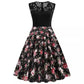 Lace Stitching Sleeveless Hot-selling Floral-print Retro Dress - Enfance-Heureuse