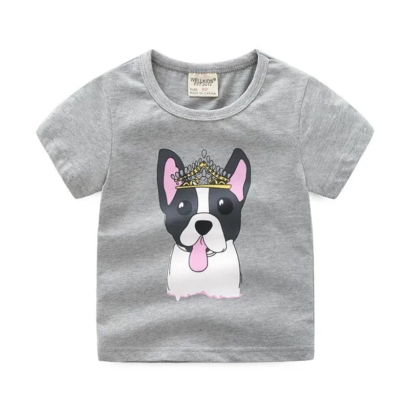 Children's summer cartoon print T-shirt