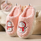 Pantoufles mignonnes de bonhomme de neige pour l'hiver, intérieur, en peluche chaude, à semelles épaisses, antidérapantes, pantoufle de maison, chaussures de maison - Enfance-Heureuse