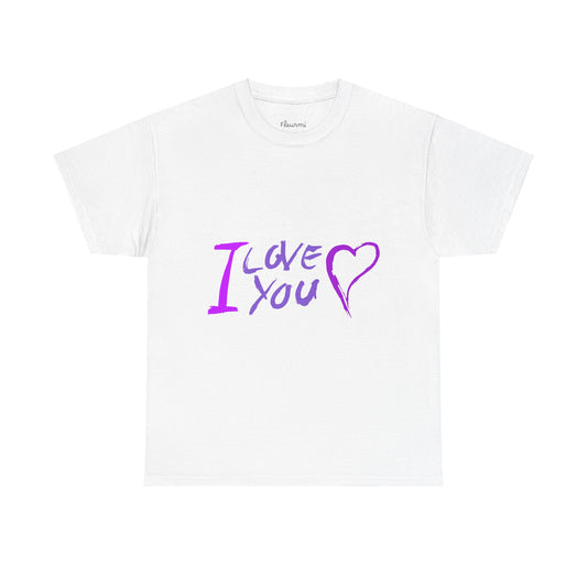 I Love You Graphic Tee, Unisex Heavy Cotton T-Shirt, Casual Wear, Valentine's Day Gift, Relationship Milestone Apparel, Cute Love Shirt, - Enfance-Heureuse