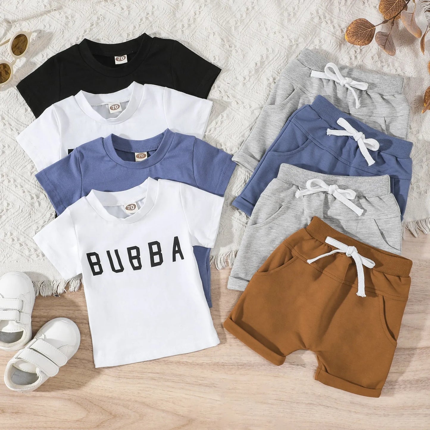 Boys Casual Letter T-shirt Set