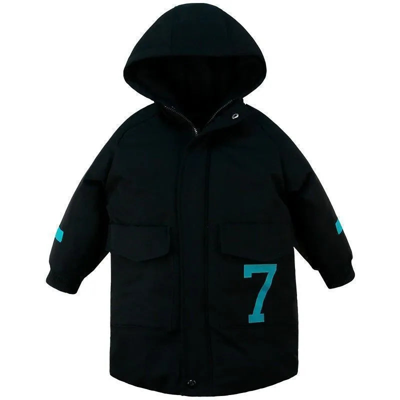 Winter Mid-length Padded Jacket Big Kids Thick Clothing