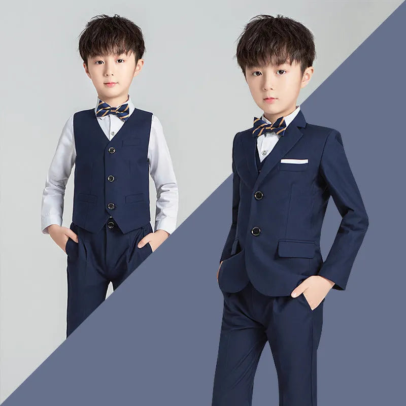 Children's Suit Boys Solid Color Flower Girl Dress Catwalk Performance Clothing