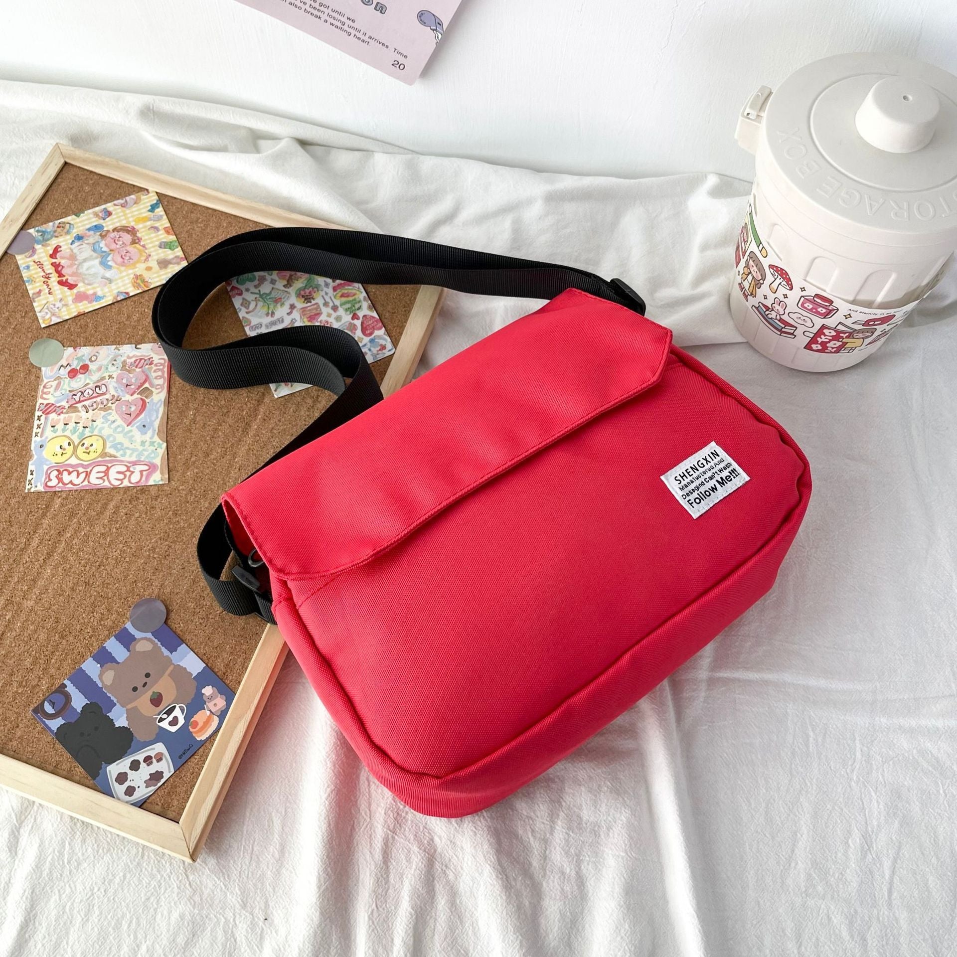 Ins Messenger Bags Women Men Crossbody Shoulder Bag Casual Couple Small Flap Bag - Enfance-Heureuse