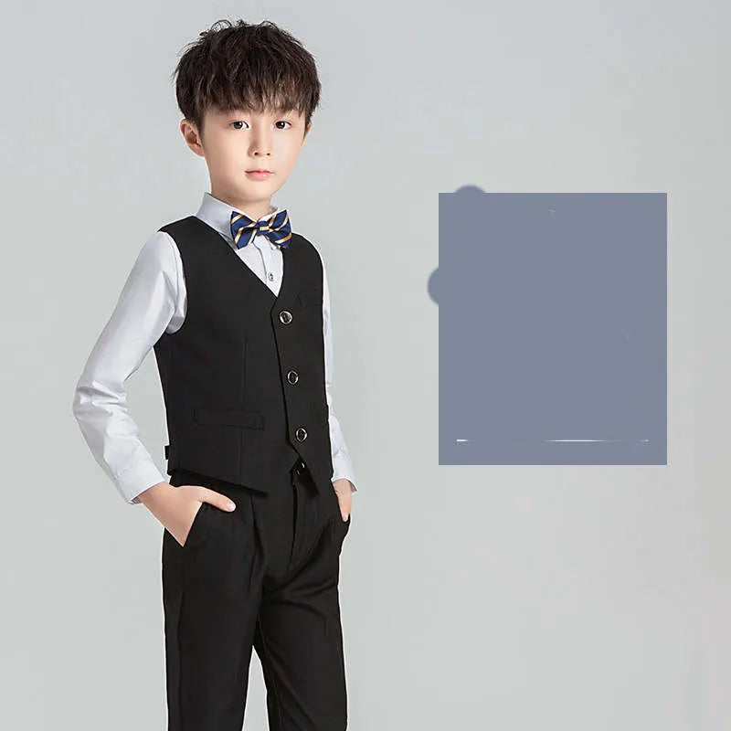 Children's Suit Boys Solid Color Flower Girl Dress Catwalk Performance Clothing