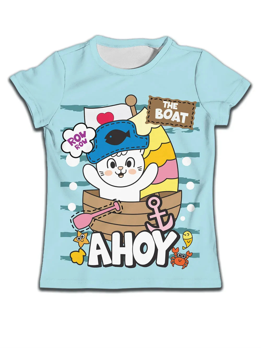 Children Boy T-shirt Clothes Casual Soft T-shirt Cute Cat Cartoon Pattern