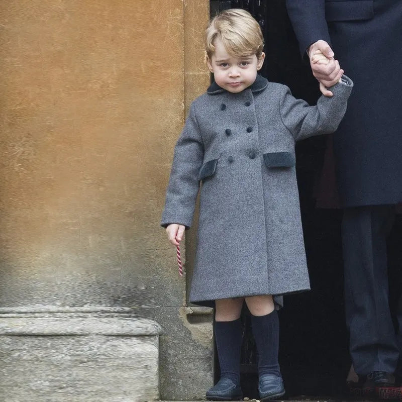 Boys' double-breasted wool down jacket