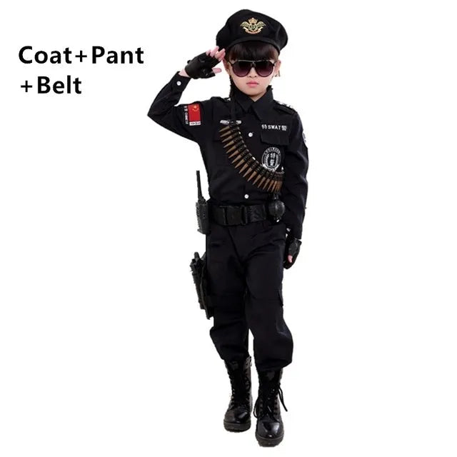 Boys Police Costume Children's Cosplay Children Army Police